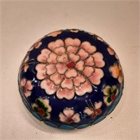Cloisonne lidded pin container