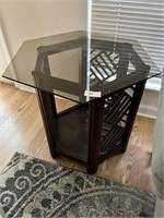 OUTSTANDING GLASS TOP END TABLE