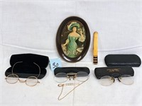 3 pr. vintage glasses/coke tray