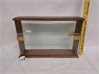 small glass 2 shelf display