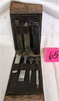crown cutlery knife tool kit alligator pouch