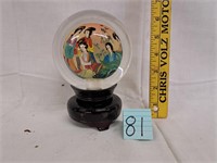 oriental paperweight globe w/box