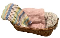 Baby Afghans and Basket