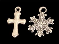 James Avery Cross & Snowflake Charms