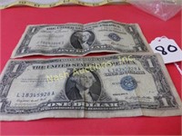 1935 F & 1957 A one dollar silver certificates