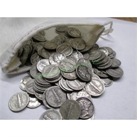 Bag of 250 Mercury Dimes - 90% Silver