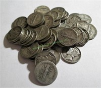 (50) Mercury Dimes $5 Face 90% Silver