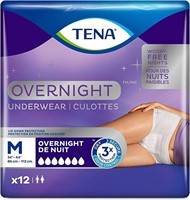 TENA Incontinence Underwear, Overnight Medium 12pk