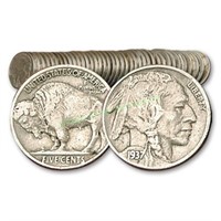 Roll of Full Date Buffalo Nickels - 40 Pcs