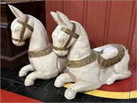 Pair of Decorative Wooden Horses 24"H x 28"L