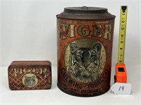 2- Tiger Tobacco Tins