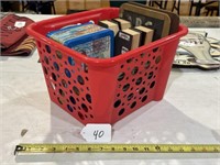 Small Plastic Basket & Contents