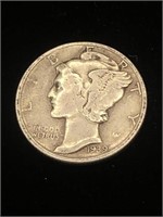 Vintage 1939 Mercury Silver Dime Coin