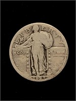 Vintage 1927 Standing Silver Quarter coin
