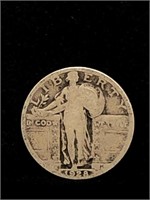 Vintage 1928 Standing Silver Quarter coin