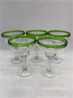 Set of 5 Margarita Glasses