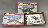 Lot: 2 Monogram P51B Mustang Model Plane Kits