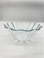 Vintage Pyrex Fluted Molded Glass Bowl Blue Teal