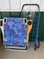 Wire 4 Wheel Cart & Lawn Chair