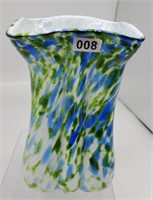 Fenton Aventurine Green w/ Blue vasa murrhina vase