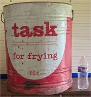 Task Shortening Barrel Vintage Tin