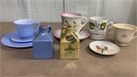 VTG Blue Tea Cup & Ceramic Porcelain Remember Me