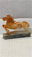 Antique Chinese Carved Stone Horse 3.5x3in