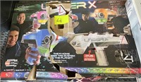 laser x 4 player game box damage tested works