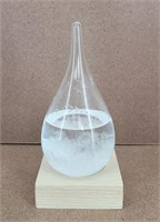 Weather Forecast Glass & Wood Stand