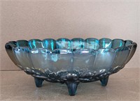 Blue Carnival Footed Centerpiece Bowl