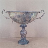 Metal Pedestal Fruit Urn Bowl