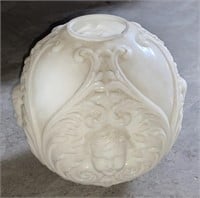 Vtg. Milk Glass Embossed Cherub Design Globe Lamp