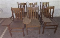 (5th) Wood Desk Chairs (bidding 6 times the