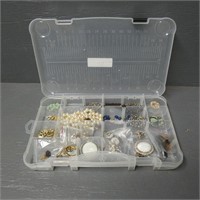 Plastic Organizer Box w/ Costume Jewelry