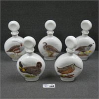 (5) Game Bird Decanter Bottles