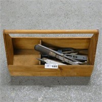 Wooden Tool Tray w/ Hand Tools
