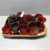 Lot of Red Ruby Glassware