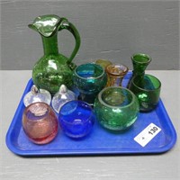 Tray of Crackle Glass