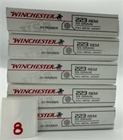 (100) Rounds of Winchester 223Rem FMJ.