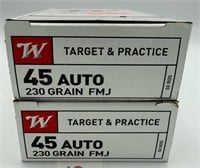 (100) Rounds of Winchester 45 FMJ Target &