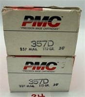 (100) Rounds of PMC 357Mag 110gr JHP.