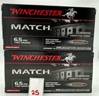 (40) Rounds of Winchester Match 6.5PRC 140gr.