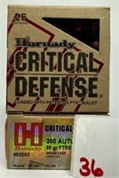 (50) Rounds of Hornady 380 HP Critical Defense