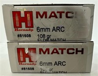 (40) Rounds of Hornady Match 6mm ARC 108gr.