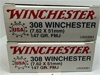(40) Rounds of Winchester 308Win 147gr FMJ.