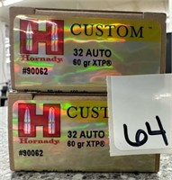(50) Rounds of Hornady 32auto Custom XTP HP 60gr.