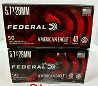 (100) Rounds of Federal 5.7x28mm 40gr FMJ.
