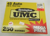 (250) Rounds of 45 Auto 230GR metal case
