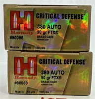 (50) Rounds of Hornaday 380auto 90gr FTX HP.