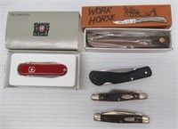 (5) Knives includes (3) Case, Swiss army and